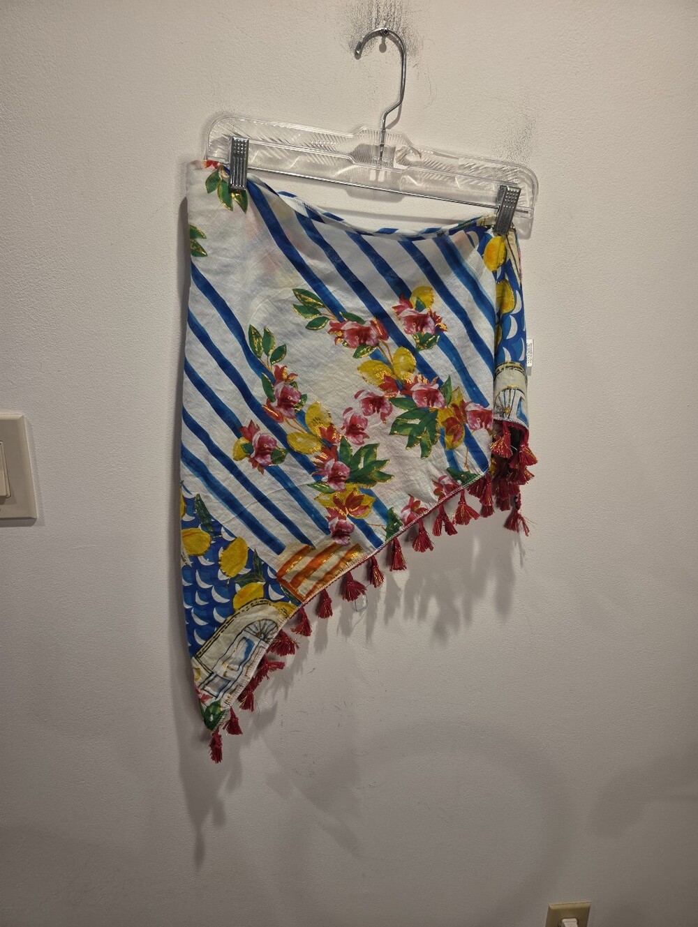 Antica Sartoria Beachy The Doors Of Italy Multicolored Fringe Scarf